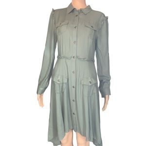 Matilda Jane Olive Green Cargo Shirt Dress small